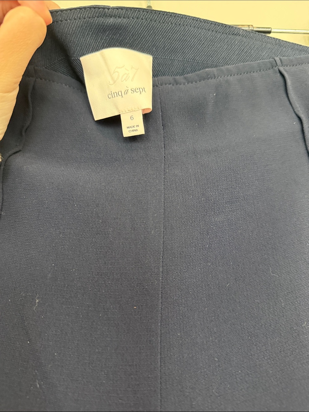 cinq a sept Navy Tailored Straight-Leg Trousers - Picture 2 of 2